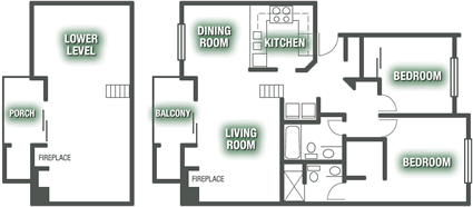 Apartments - Townhome 2 Bed Apartment Plan G